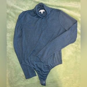 Blue Turtleneck Bodysuit